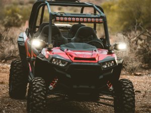 Polaris RZR Turbo Light Bar Mounting Kit - Rigid Industries - A-Pillar Mount - Black - `14-`17